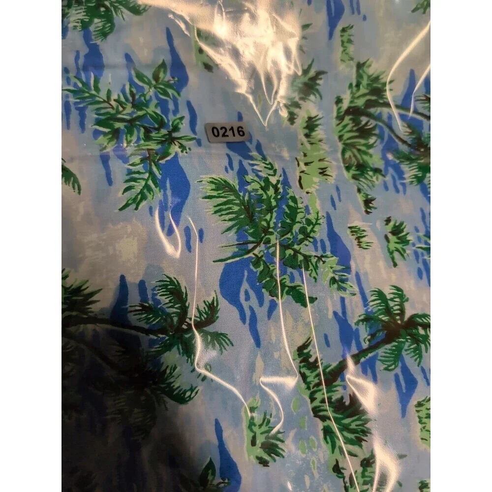 J.Crew Flex Washed Slim Hawaiian Palm Trees Button Down Short Sleeve Shirt XL